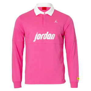 Men's Air Jordan Brooklyn Long-Sleeve Polo Shirt Pinksicle and Sail, Nike, Pinksicle/Sail, Tennis Express, IV7354-667H26-PINKSICLE-SAIL-1