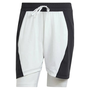 Mens Short and Tight Tennis Set White and Black-Apparel-Adidas-IW6199-1-Tennis Express