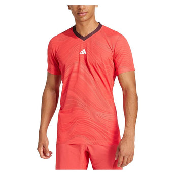 Men's Freelift Mesh Pro Tennis Top Semi Lucid Red-Apparel-Adidas-JD8633-S25-3-Tennis Express