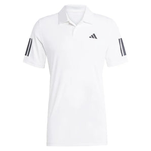Men's Club 3 Stripe Tennis Polo White-Apparel-Adidas-JE0412-S25-1-Tennis Express