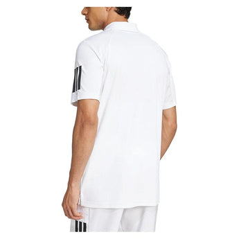 Men's Club 3 Stripe Tennis Polo White-Apparel-Adidas-JE0412-S25-4-Tennis Express