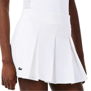 Women's Players Tennis Skort White,Apparel,Lacoste,White,2(EUR34),Tennis Express,JF6780-001F26-2
