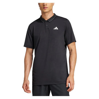 Men's Club Pique Tennis Polo Black-Apparel-Adidas-JF8424-S25-3-Tennis Express