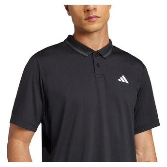 Men's Club Pique Tennis Polo Black-Apparel-Adidas-JF8424-S25-6-Tennis Express