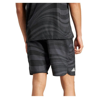 Men's Club Graphic 7 inch Tennis Shorts Carbon and Black-Apparel-Adidas-JF8426-S25-4-Tennis Express