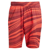 Men's Club Graphic 7 inch Tennis Short Semi Lucid Red and Shadow Red-Apparel-Adidas-JF8427-S25-1-Tennis Express
