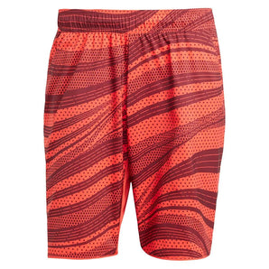 Men's Club Graphic 7 inch Tennis Short Semi Lucid Red and Shadow Red-Apparel-Adidas-JF8427-S25-1-Tennis Express