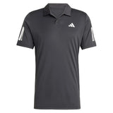 Men's Club 3 Stripe Tennis Polo Black-Apparel-Adidas-JG0985-S25-1-Tennis Express