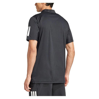 Men's Club 3 Stripe Tennis Polo Black-Apparel-Adidas-JG0985-S25-4-Tennis Express