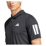 Men's Club 3 Stripe Tennis Polo Black-Apparel-Adidas-JG0985-S25-6-Tennis Express
