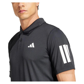 Men's Club 3 Stripe Tennis Polo Black-Apparel-Adidas-JG0985-S25-6-Tennis Express