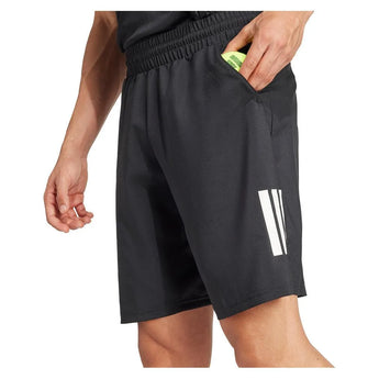 Men's Club 3 Stripe 7 inch Tennis Short Black-Apparel-Adidas-JG3589-S25-7-Tennis Express
