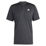 Men's Club Henley Tennis Polo Black-Apparel-Adidas-JH3393_1-Tennis Express