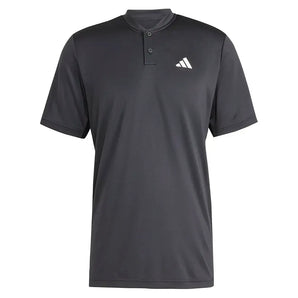 Men's Club Henley Tennis Polo Black-Apparel-Adidas-JH3393_1-Tennis Express