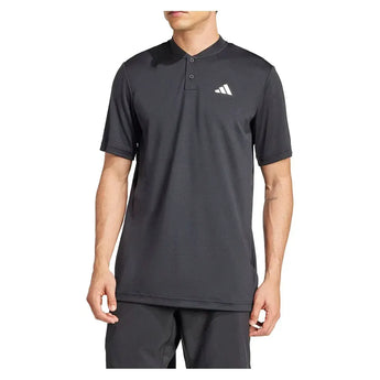 Men's Club Henley Tennis Polo Black-Apparel-Adidas-JH3393_2-Tennis Express