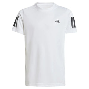 Boys' Club 3 Stripe Tennis Tee White-Apparel-Adidas-JI9249-1-Tennis Express