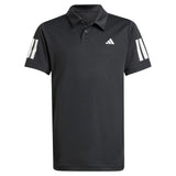 Boys' Club 3 Stripe Tennis Polo Black-Apparel-Adidas-JI9263-1-Tennis Express