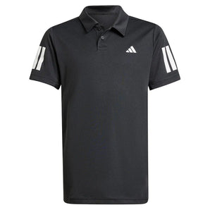 Boys' Club 3 Stripe Tennis Polo Black-Apparel-Adidas-JI9263-1-Tennis Express