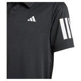 Boys' Club 3 Stripe Tennis Polo Black-Apparel-Adidas-JI9263-2-Tennis Express