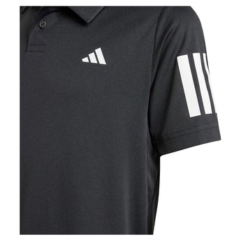 Boys' Club 3 Stripe Tennis Polo Black-Apparel-Adidas-JI9263-2-Tennis Express