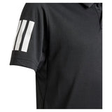 Boys' Club 3 Stripe Tennis Polo Black-Apparel-Adidas-JI9263-3-Tennis Express