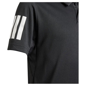 Boys' Club 3 Stripe Tennis Polo Black-Apparel-Adidas-JI9263-3-Tennis Express