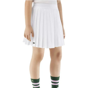 Girls' Pleated Poly Tennis Skort with Shorts Blanc-Apparel-Lacoste-JJ7341-001S25-1-Tennis Express