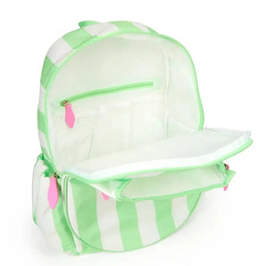 Juniors' Love Tennis Backpack Mint and White Cabana Stripe-Bags-Ame and Lulu-JLTBP-S25-2-Tennis Express