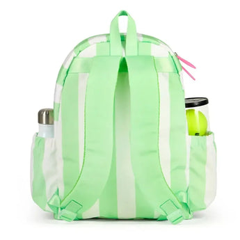 Juniors' Love Tennis Backpack Mint and White Cabana Stripe-Bags-Ame and Lulu-JLTBP-S25-3-Tennis Express