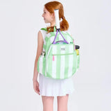 Juniors' Love Tennis Backpack Mint and White Cabana Stripe-Bags-Ame and Lulu-JLTBP-S25-4-Tennis Express