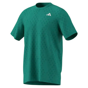 Men's Club Graphic Tennis Top Powder and Preloved Teal-Apparel-Adidas-JM1196_1-Tennis Express