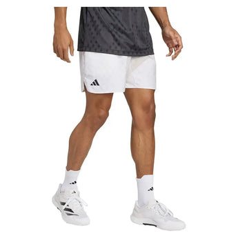 Men's Club Graphic 9 Inch Tennis Short White and Dash Grey-Apparel-Adidas-JM1200_4-Tennis Express