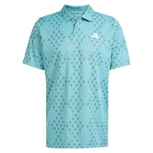 Men's Club Graphic Tennis Polo Powder and Preloved Teal-Apparel-Adidas-JM1203_1-Tennis Express