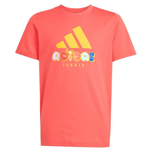 Juniors' Graphic Tennis Tee Semi Lucid Red-Apparel-Adidas-JM8969_1-Tennis Express