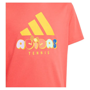 Juniors' Graphic Tennis Tee Semi Lucid Red-Apparel-Adidas-JM8969_3-Tennis Express