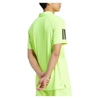 Men's Club 3 Stripe Tennis Polo Lucid Lemon-Apparel-Adidas-JP0418_3-Tennis Express