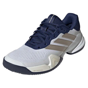 Men's Barricade 14 Tennis Shoes Core White and Dark Blue,Footwear,Adidas,Core White/Dark Blue,6.5,Tennis Express,JR1743-S26-y