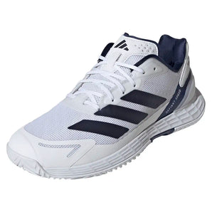 Men's Defiant Speed 2 Tennis Shoes Core White and Dark Blue,Footwear,Adidas,Core White/Dark Blue,6.5,Tennis Express,JR1746-S26-y