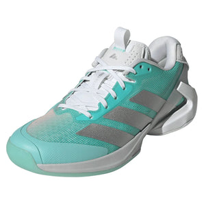 Women's Adizero Ubersonic 5 Tennis Shoes Flash Aqua and Silver Metallic,Footwear,Adidas,Flash Aqua/Silver Metallic,5,Tennis Express,JR1756-S26