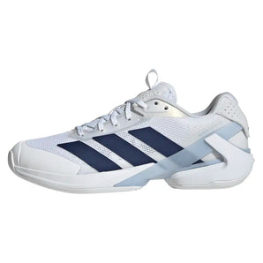 Women's Adizero Ubersonic 5 Tennis Shoes Core White and Dark Blue,Footwear,Adidas,,,Tennis Express,JR1757-S26-1
