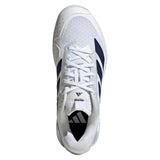 Women's Adizero Ubersonic 5 Tennis Shoes Core White and Dark Blue,Footwear,Adidas,,,Tennis Express,JR1757-S26-3