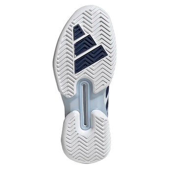 Women's Adizero Ubersonic 5 Tennis Shoes Core White and Dark Blue,Footwear,Adidas,,,Tennis Express,JR1757-S26-5