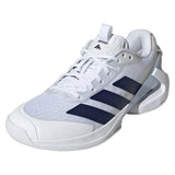 Women's Adizero Ubersonic 5 Tennis Shoes Core White and Dark Blue,Footwear,Adidas,Core White/Dark Blue,5,Tennis Express,JR1757-S26-y