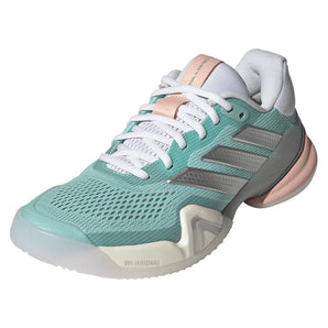 Women's Barricade 14 Tennis Shoes Semi Flash Aqua and Silver Metallic,Footwear,Adidas,Semi Flash Aqua/Silver Metallic,5,Tennis Express,JR1766_0