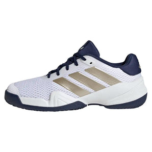 Juniors' Barricade Tennis Shoes Core White and Cyber Metallic,Footwear,Adidas,,,Tennis Express,JR4448-S26-1