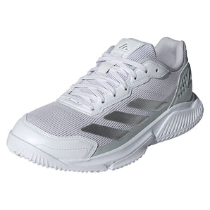 Women's Courtquick Padel Shoes White and Silver Metallic,Footwear,Adidas,White/Silver Metallic,6,Tennis Express,JR4658_6