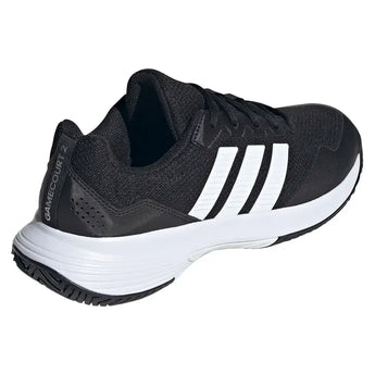 Juniors' GameCourt 2 Tennis Shoes Core Black and Silver Metallic-Footwear-Adidas-JRKI0780-S26-5-Tennis Express