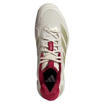Men's Adizero Ubersonic 5 Tennis Shoes Chalk White and Ice Gold Metallic-Footwear-Adidas-JS2562-S26-3-Tennis Express