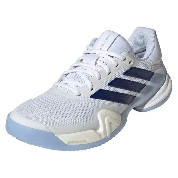 Women's Barricade 14 Tennis Shoes Core White and Dark Blue,Footwear,Adidas,Core White/Dark Blue,5,Tennis Express,JS4112-S26-y