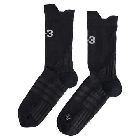 adidas Y-3 Tennis Crew Socks Black and Orbit Grey | Tennis Express